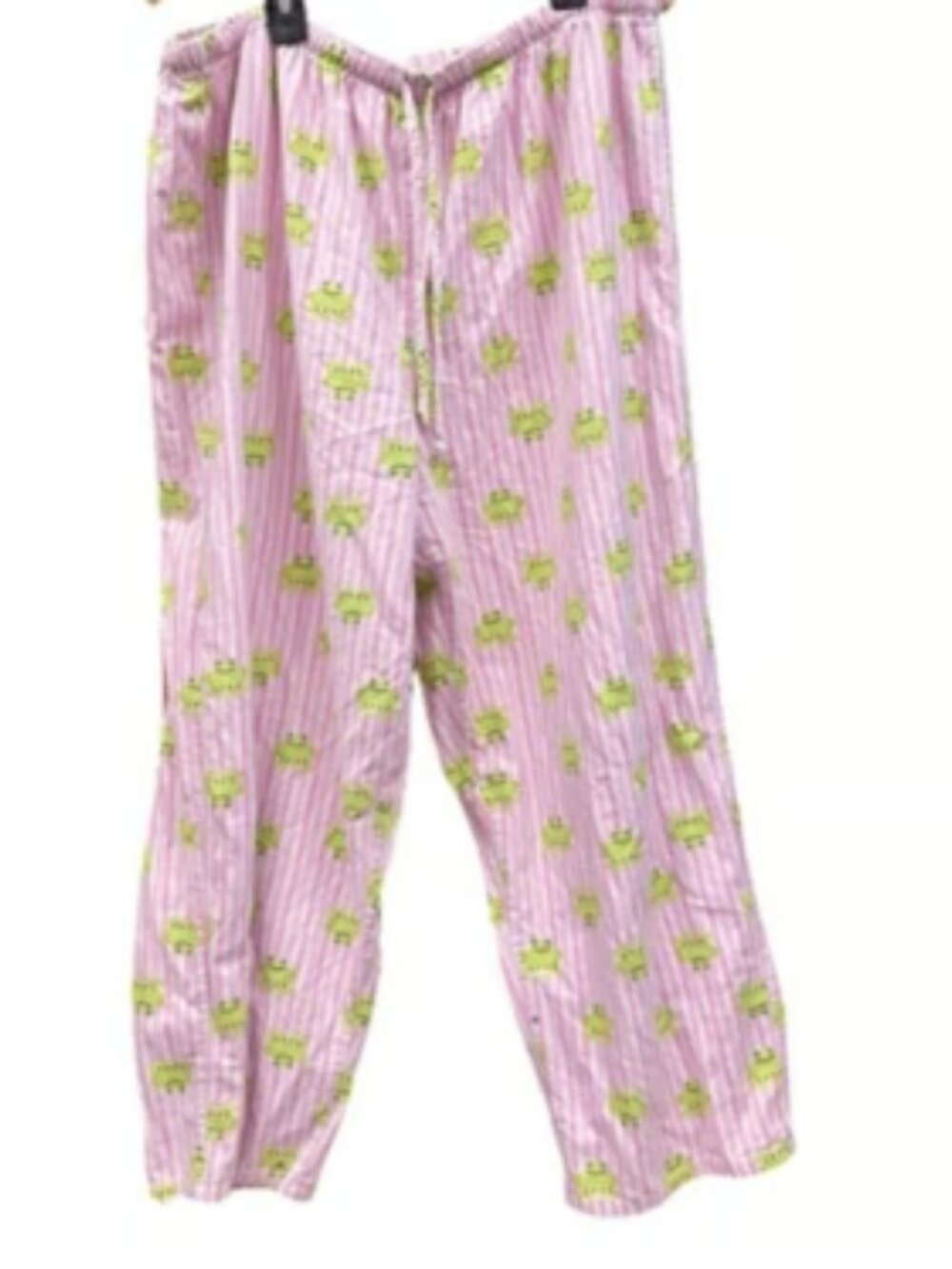 Frog Pajama Pants Pink Green Cotton Sleep Pant Loungewear Elastic Waist Cozy 2XL